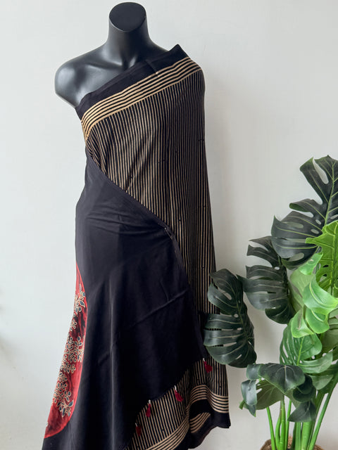 Ajrakh Printed sarees