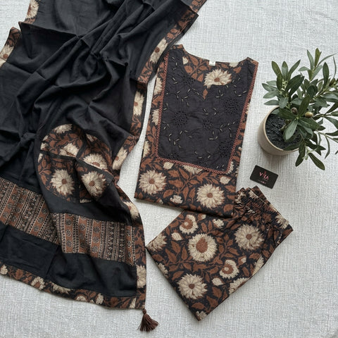 Kalamkari printed cotton suit set