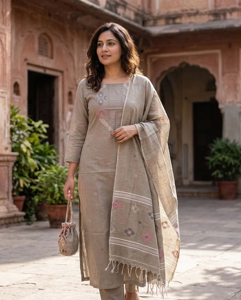 Jamdhani top and dupatta