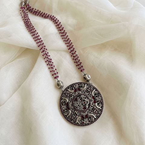 925 silver pink crystal chain with pendant