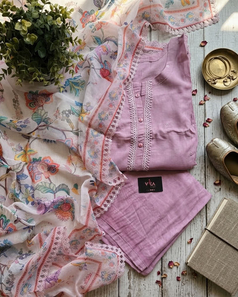 Semi stitched muslin suit material