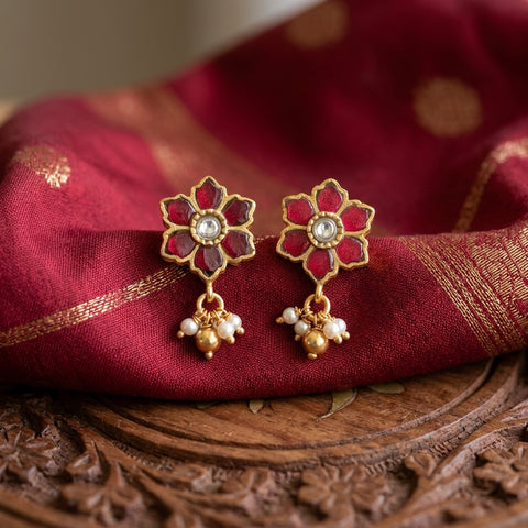 925 pure silver kundan Earring