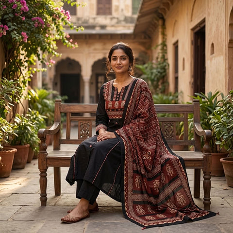 A line pure cotton Ready suit set