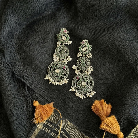 925 silver long earring