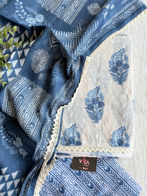 Digi printed hakoba emb suit set