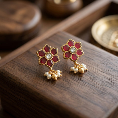 925 pure silver kundan Earring