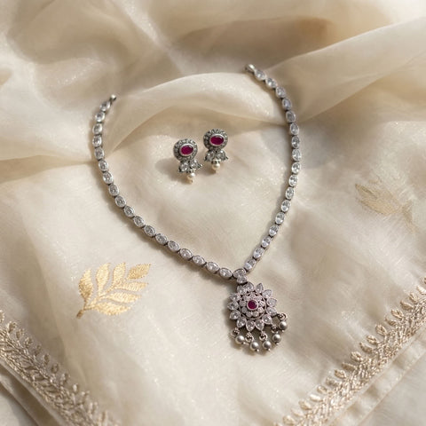 925 silver white stone attigai