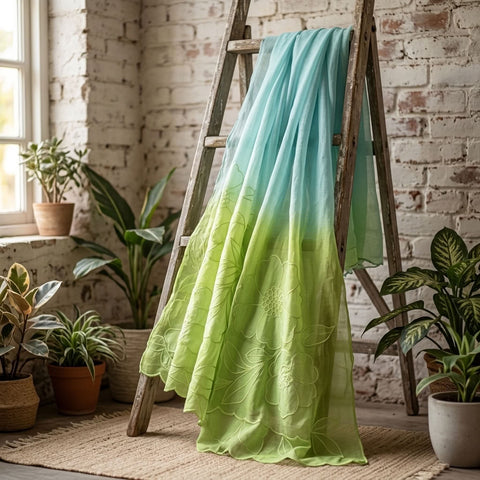 4D shaded Mul chanderi dupatta set