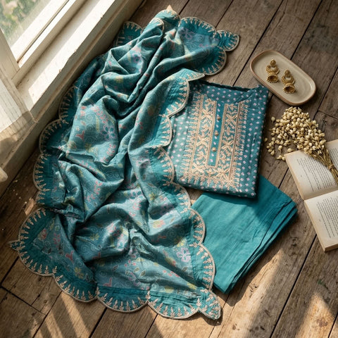 Printed Dola silk salwar material