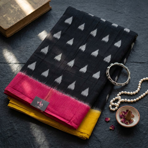 Handloom pure Ikat cotton saree