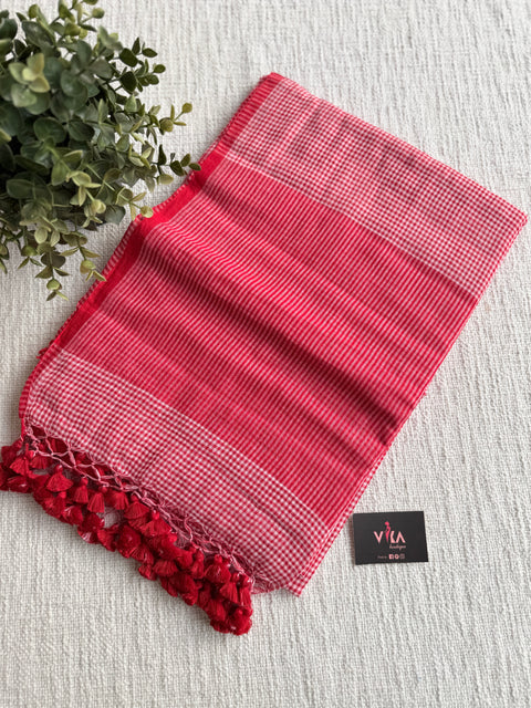 Small checked mul cotton saree