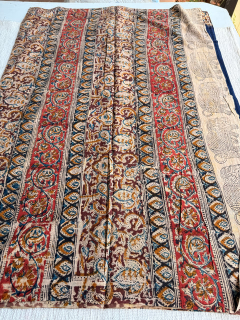 Kalamkari printed cotton saree