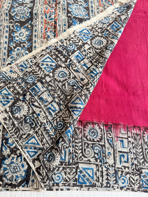 Kalamkari printed cotton saree