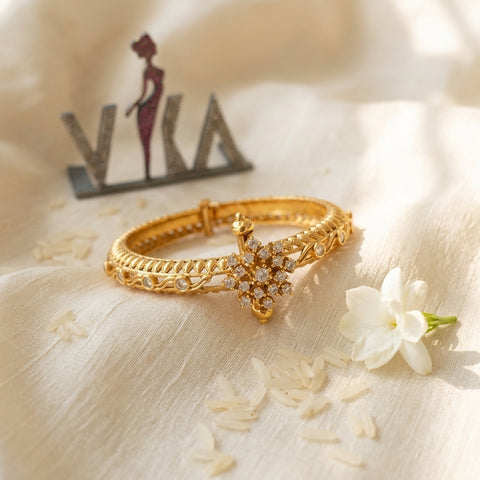 925 Silver white screw bangle