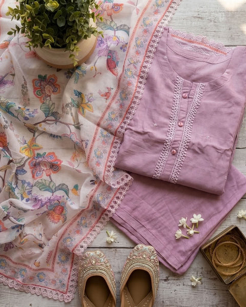 Semi stitched muslin suit material