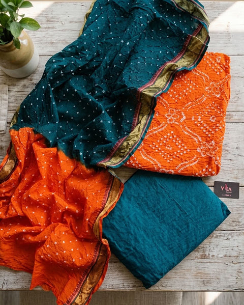 Bhandhej cotton salwar material