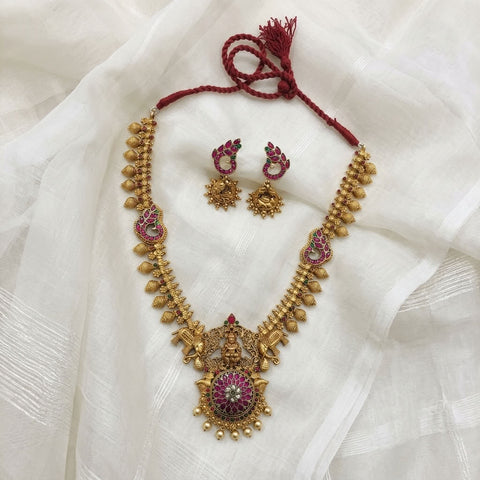 925 Silver Long necklace with jhumka