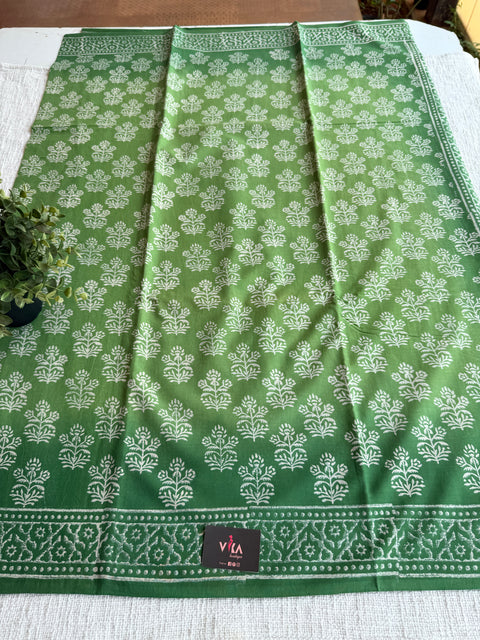 Printed mul cotton saree