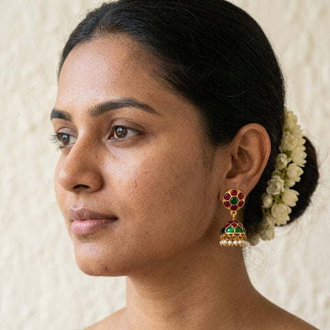 925 pure silver kundan Jhumka
