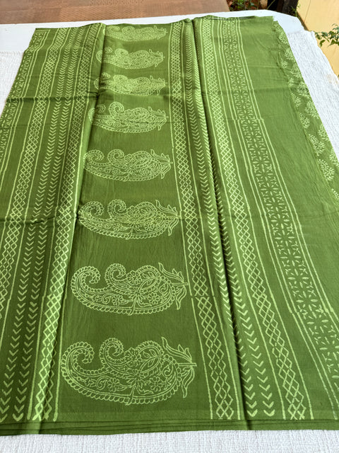 Printed mul cotton saree