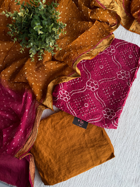 Bhandhej cotton salwar material