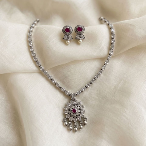 925 silver white stone attigai