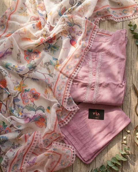 Semi stitched muslin suit material