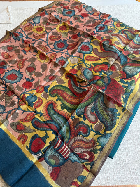 Silk cotton suit material with Pen kalamkari silk Dupatta
