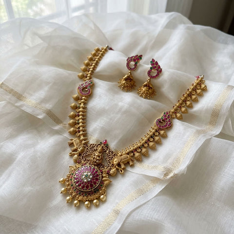 925 Silver Long necklace with jhumka