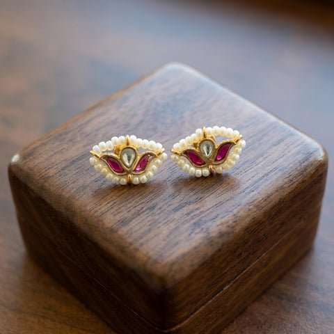 925 pure silver pearl work earring