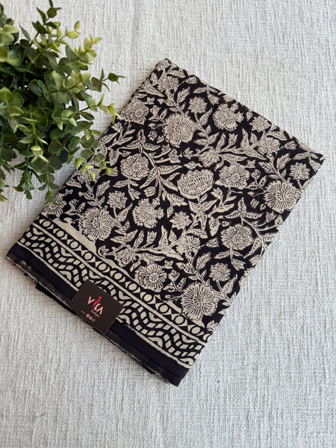 Printed mul cotton saree