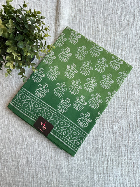 Printed mul cotton saree