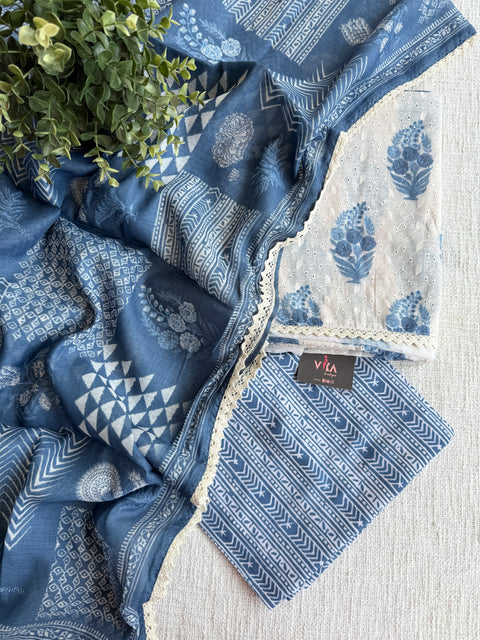 Digi printed hakoba emb suit set