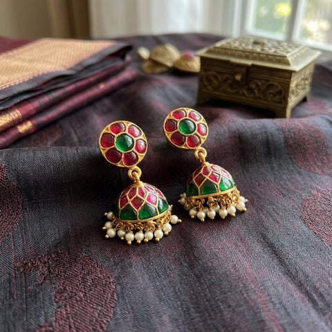 925 pure silver kundan Jhumka