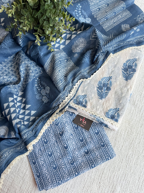 Digi printed hakoba emb suit set
