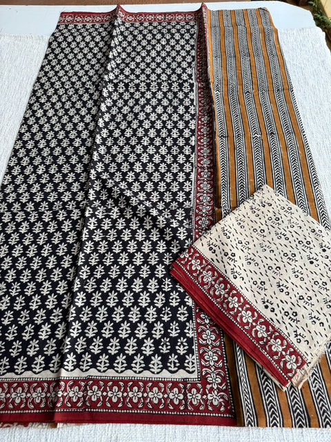 Printed mul cotton saree