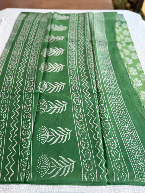 Printed mul cotton saree