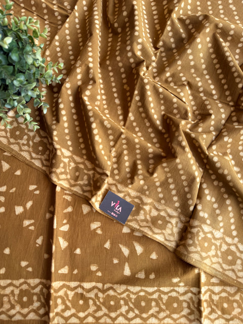Printed mul cotton saree