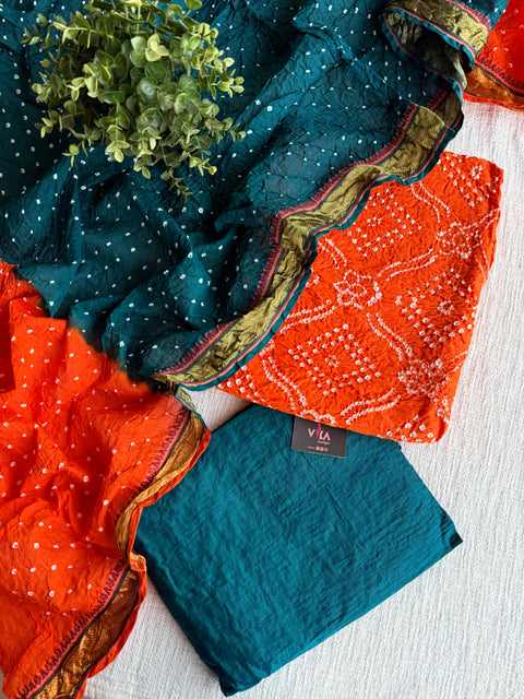 Bhandhej cotton salwar material