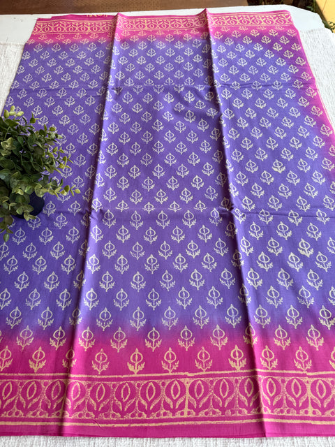 Printed mul cotton saree
