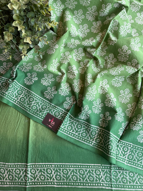 Printed mul cotton saree