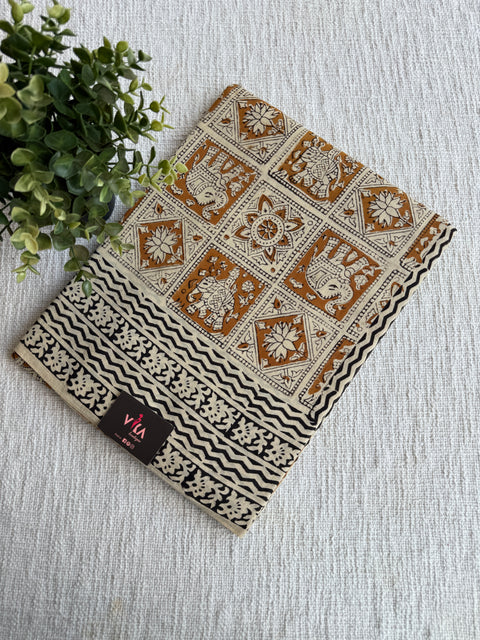 Printed mul cotton saree