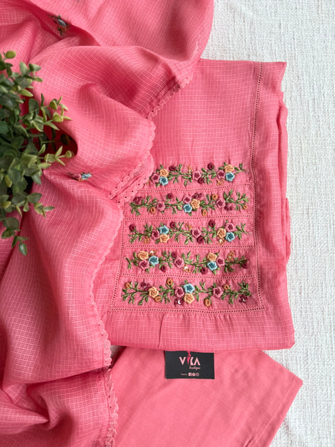 French knot kota silk suit material