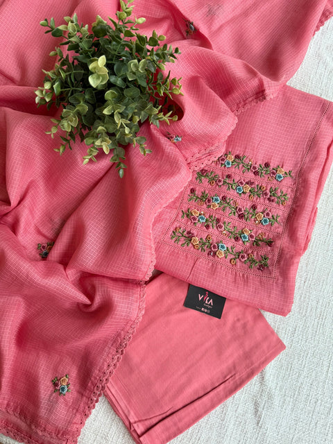 French knot kota silk suit material