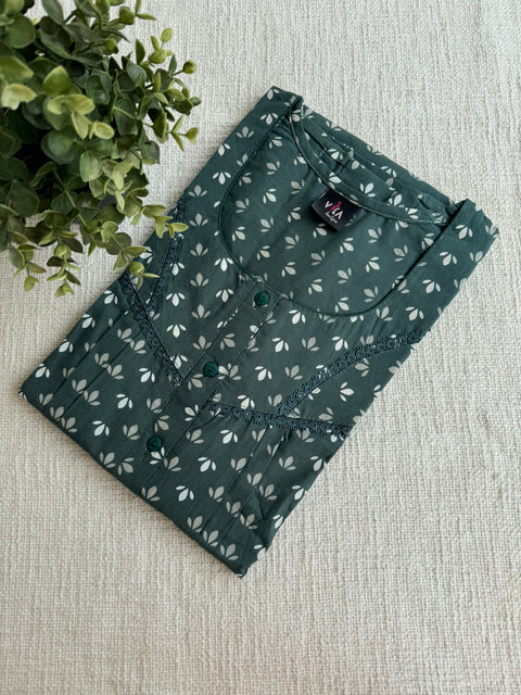 L size printed cotton Nighty