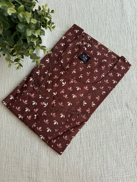 L size printed cotton Nighty