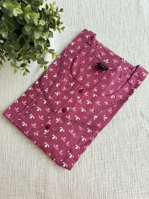L size printed cotton Nighty