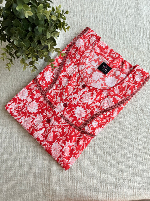 L size printed cotton Nighty
