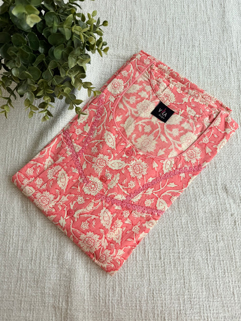 L size printed cotton Nighty
