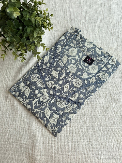 L size printed cotton Nighty